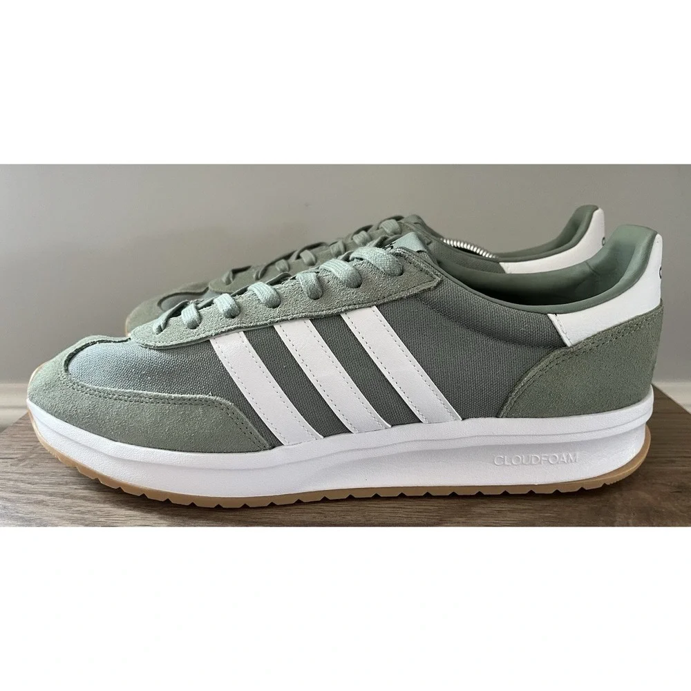 adidas Run 70S 2.0 Running Mens 13 Silver Green Sneakers Casual Shoes M1